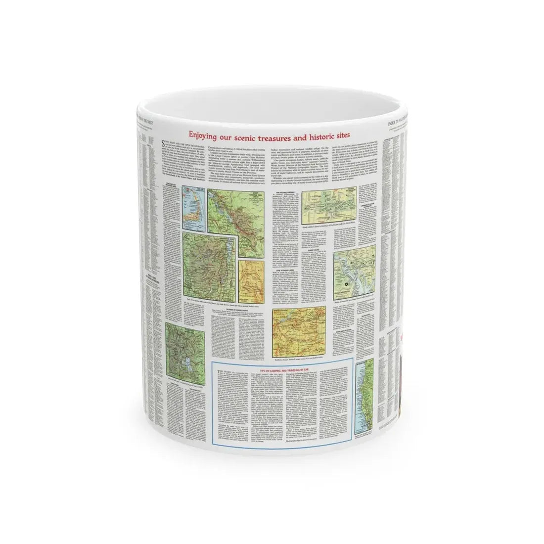 USA - Scenic Treasures and Historic Sites (1966) (Map) White Coffee Mug 11oz - Go Mug Yourself