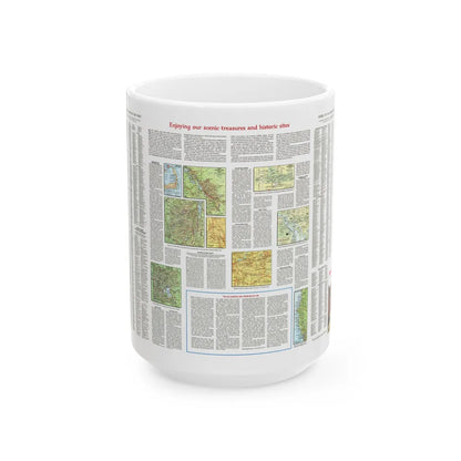 USA - Scenic Treasures and Historic Sites (1966) (Map) White Coffee Mug-15oz-Go Mug Yourself