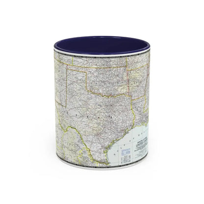USA - South Central (1947) (Map) Accent Coffee Mug 11oz Navy - Go Mug Yourself