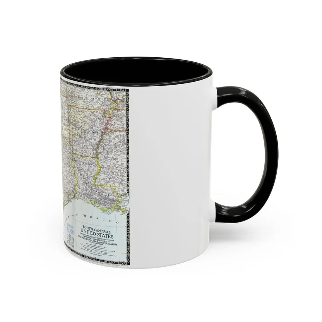 USA - South Central (1947) (Map) Accent Coffee Mug - Go Mug Yourself