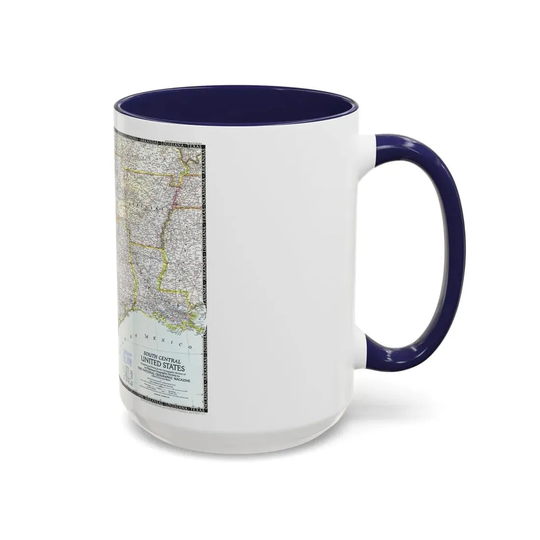 USA - South Central (1947) (Map) Accent Coffee Mug - Go Mug Yourself