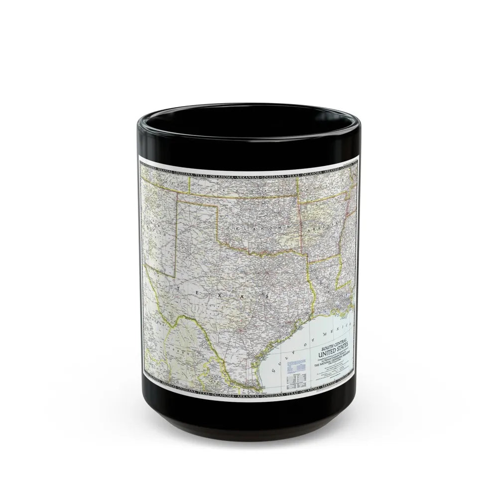 USA - South Central (1947) (Map) Black Coffee Mug-15oz-Go Mug Yourself