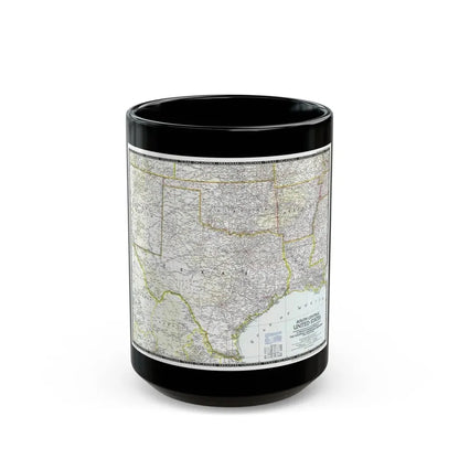 USA - South Central (1947) (Map) Black Coffee Mug 15oz - Go Mug Yourself