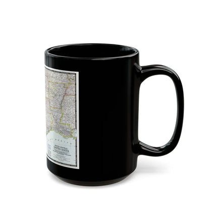 USA - South Central (1947) (Map) Black Coffee Mug-Go Mug Yourself