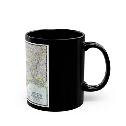 USA - South Central (1947) (Map) Black Coffee Mug-Go Mug Yourself