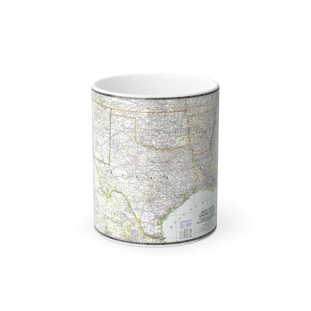 USA - South Central (1947) (Map) Color Changing Mug 11oz-11oz-Go Mug Yourself