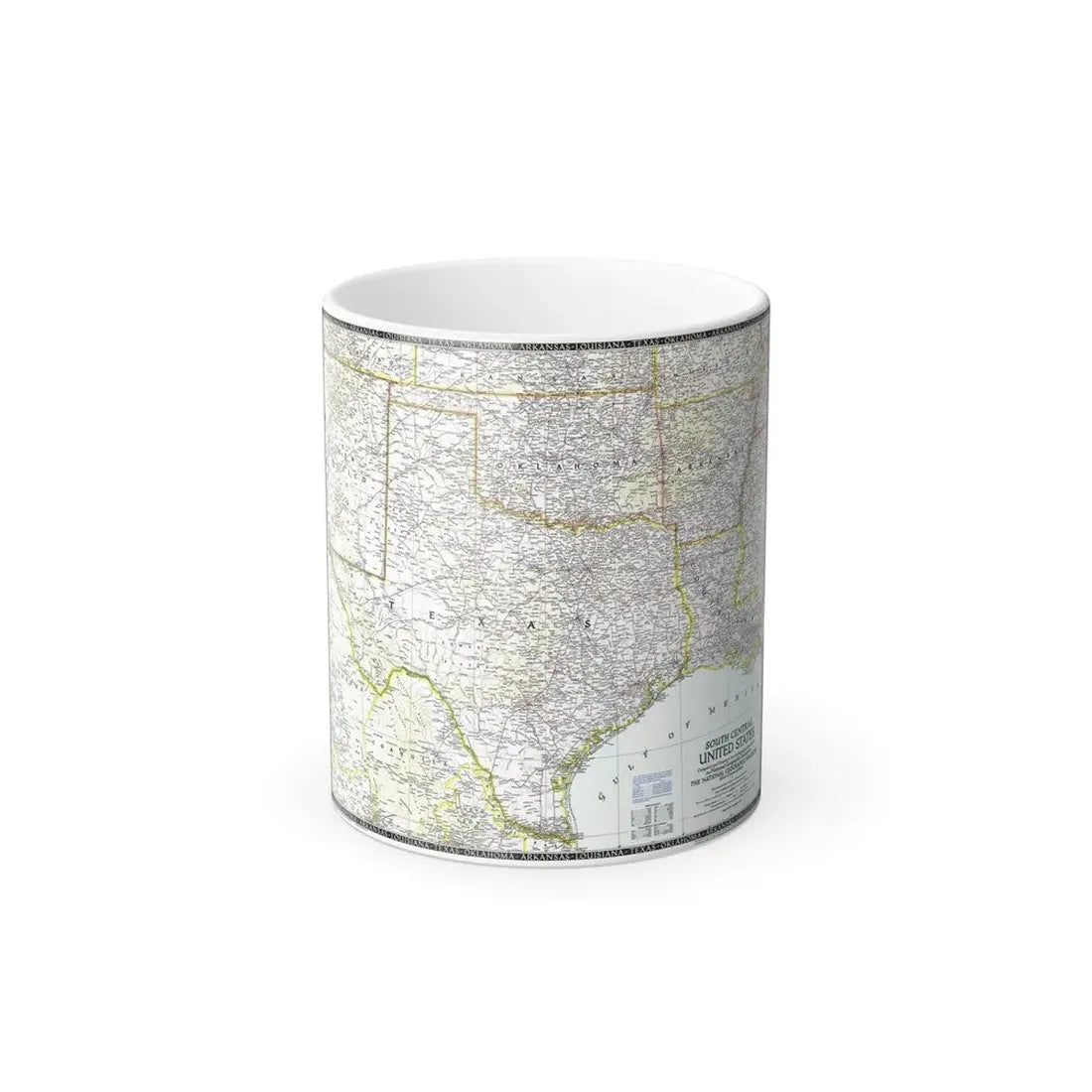 USA - South Central (1947) (Map) Color Changing Mug 11oz Default Title 11oz - Go Mug Yourself