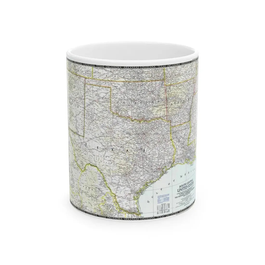 USA - South Central (1947) (Map) White Coffee Mug 11oz - Go Mug Yourself