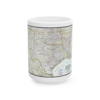 USA - South Central (1947) (Map) White Coffee Mug 15oz - Go Mug Yourself