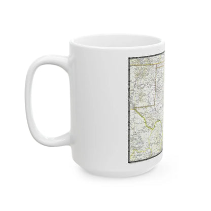 USA - South Central (1947) (Map) White Coffee Mug-Go Mug Yourself