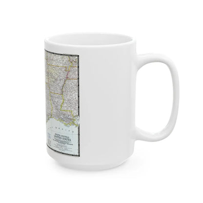 USA - South Central (1947) (Map) White Coffee Mug-Go Mug Yourself