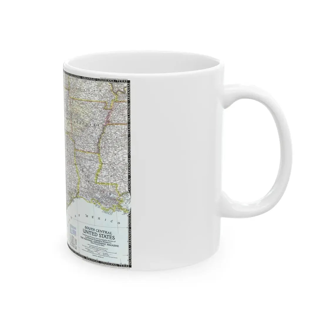 USA - South Central (1947) (Map) White Coffee Mug - Go Mug Yourself