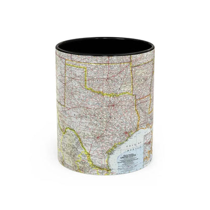 USA - South Central (1961) (Map) Accent Coffee Mug 11oz Black - Go Mug Yourself