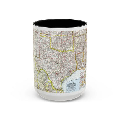USA - South Central (1961) (Map) Accent Coffee Mug 15oz Black - Go Mug Yourself