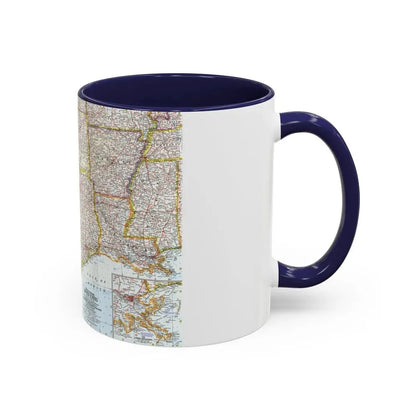 USA - South Central (1961) (Map) Accent Coffee Mug - Go Mug Yourself