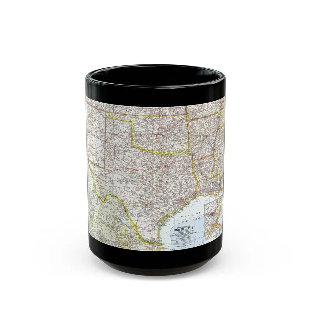 USA - South Central (1961) (Map) Black Coffee Mug-15oz-Go Mug Yourself