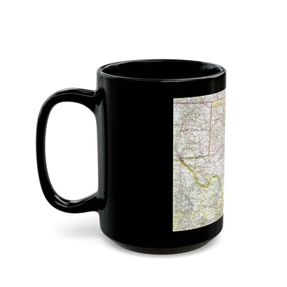 USA - South Central (1961) (Map) Black Coffee Mug-Go Mug Yourself