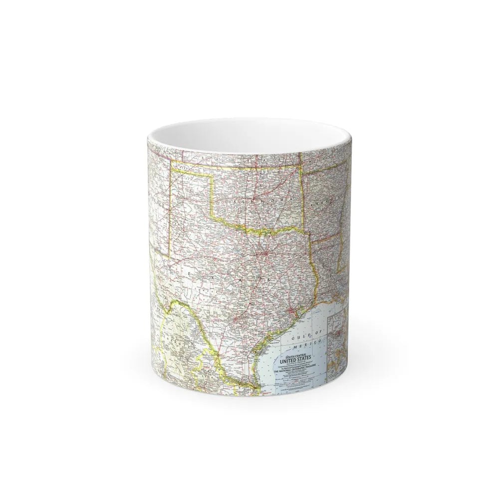 USA - South Central (1961) (Map) Color Changing Mug 11oz-11oz-Go Mug Yourself