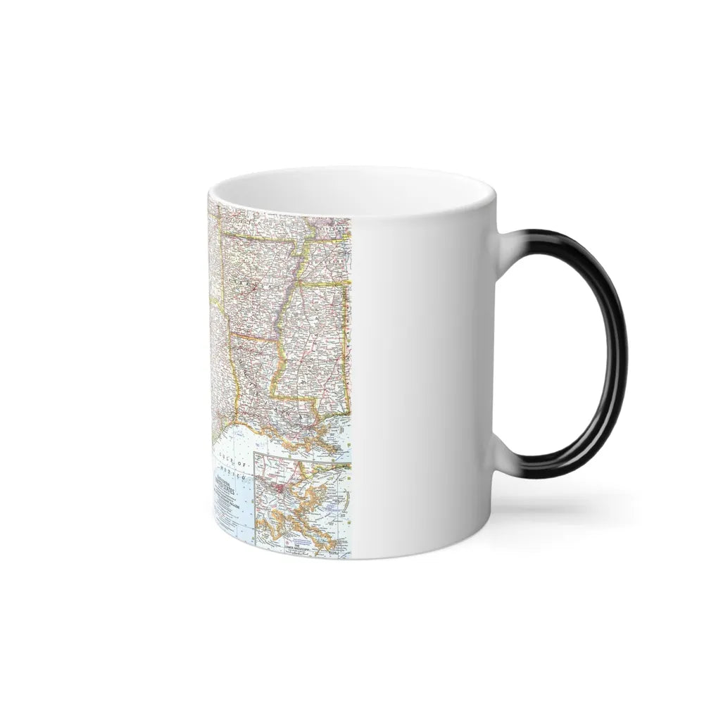 USA - South Central (1961) (Map) Color Changing Mug 11oz-Go Mug Yourself