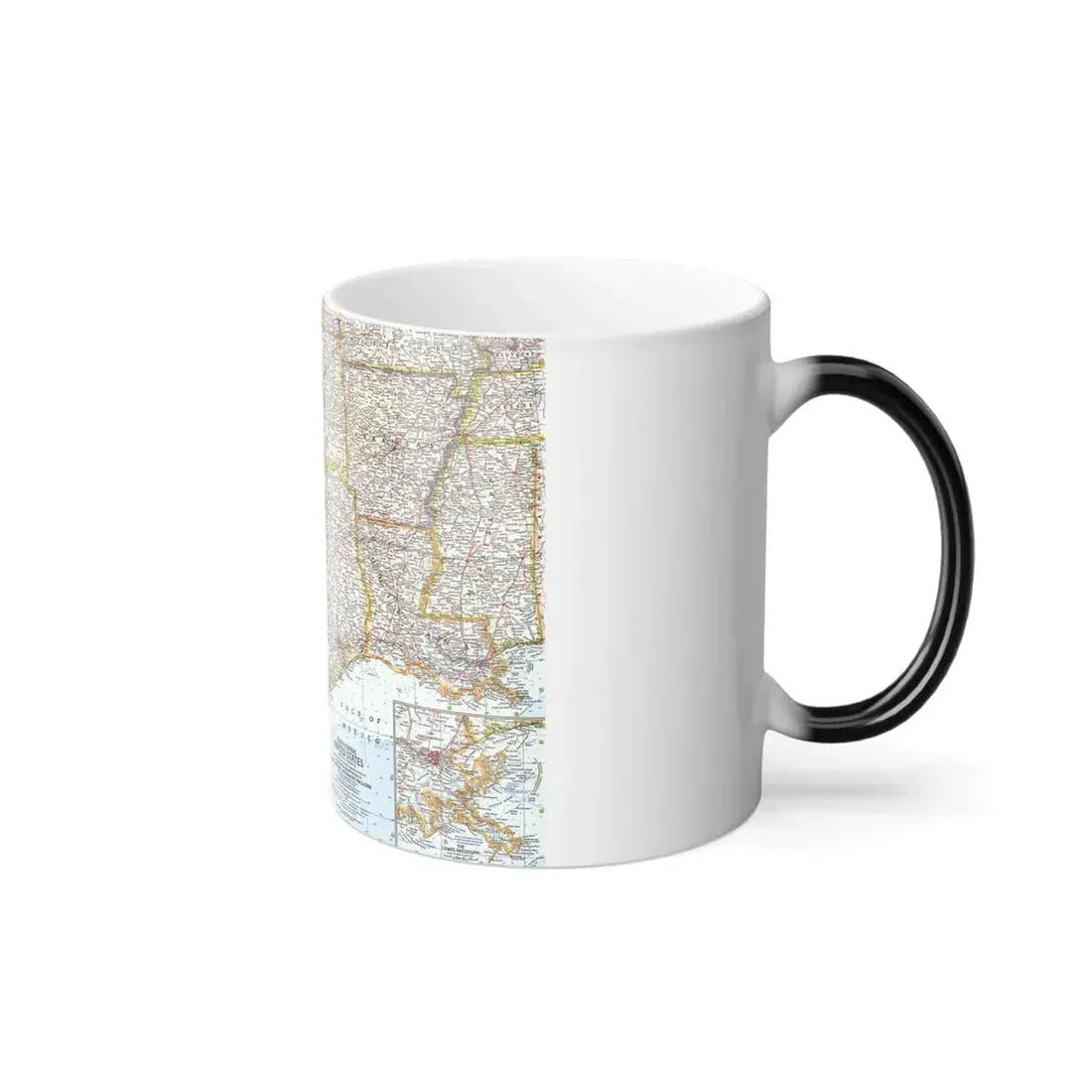 USA - South Central (1961) (Map) Color Changing Mug 11oz - Go Mug Yourself
