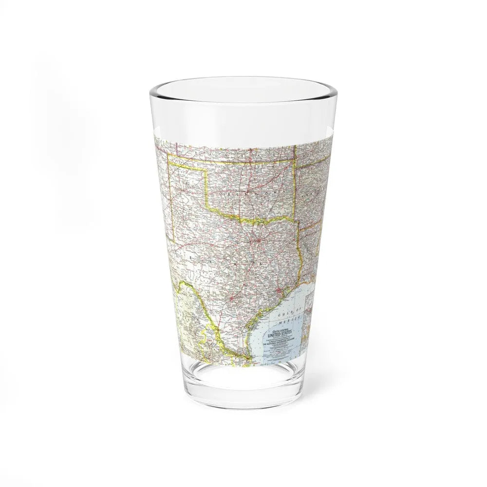 USA - South Central (1961) (Map) Pint Glass 16oz-16oz-Go Mug Yourself