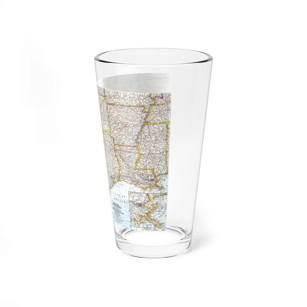 USA - South Central (1961) (Map) Pint Glass 16oz-Go Mug Yourself