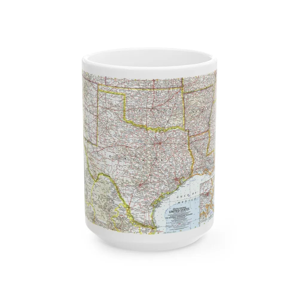 USA - South Central (1961) (Map) White Coffee Mug-15oz-Go Mug Yourself