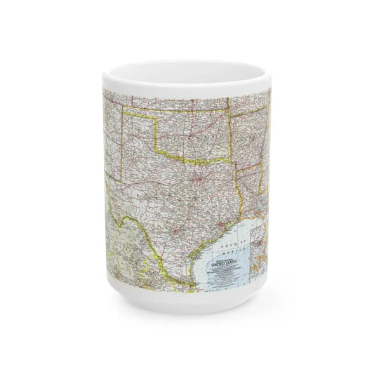 USA - South Central (1961) (Map) White Coffee Mug 15oz - Go Mug Yourself