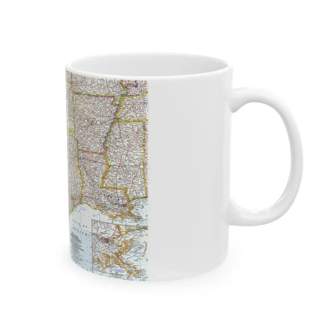 USA - South Central (1961) (Map) White Coffee Mug - Go Mug Yourself