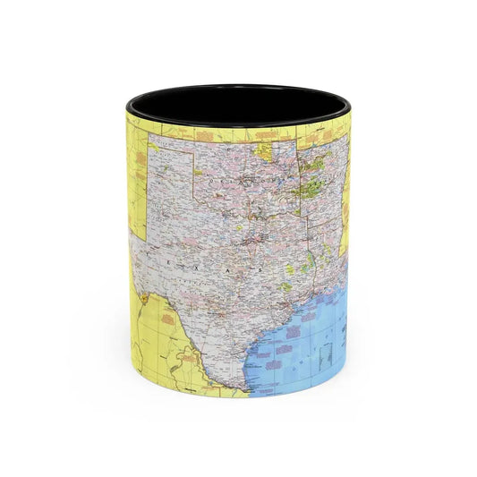 USA - South Central States 1 (1974) (Map) Accent Coffee Mug 11oz Black - Go Mug Yourself