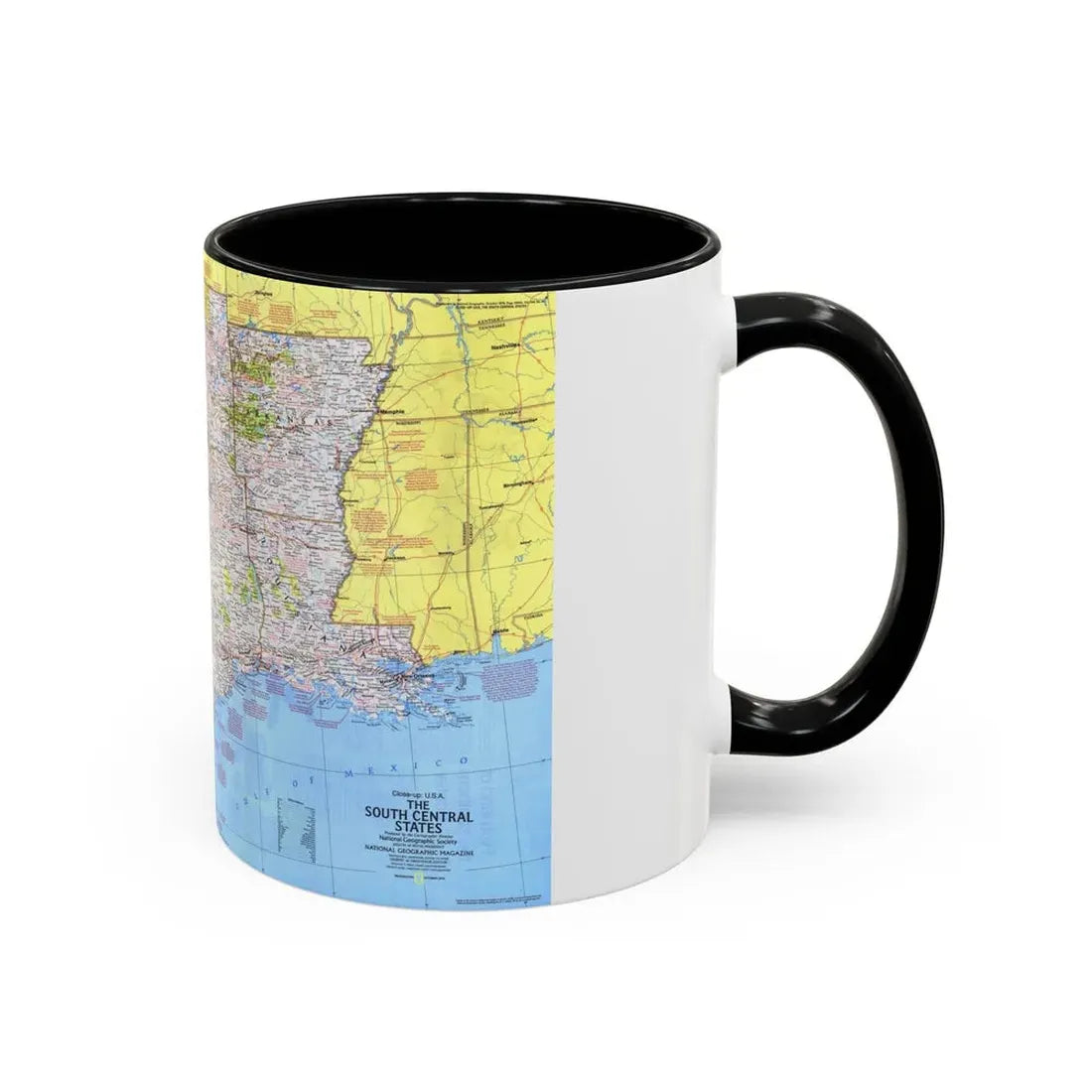 USA - South Central States 1 (1974) (Map) Accent Coffee Mug - Go Mug Yourself