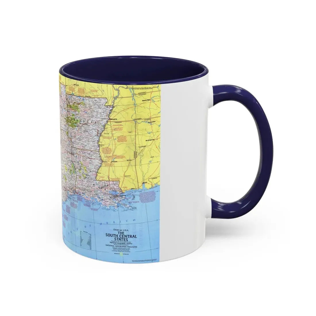 USA - South Central States 1 (1974) (Map) Accent Coffee Mug - Go Mug Yourself