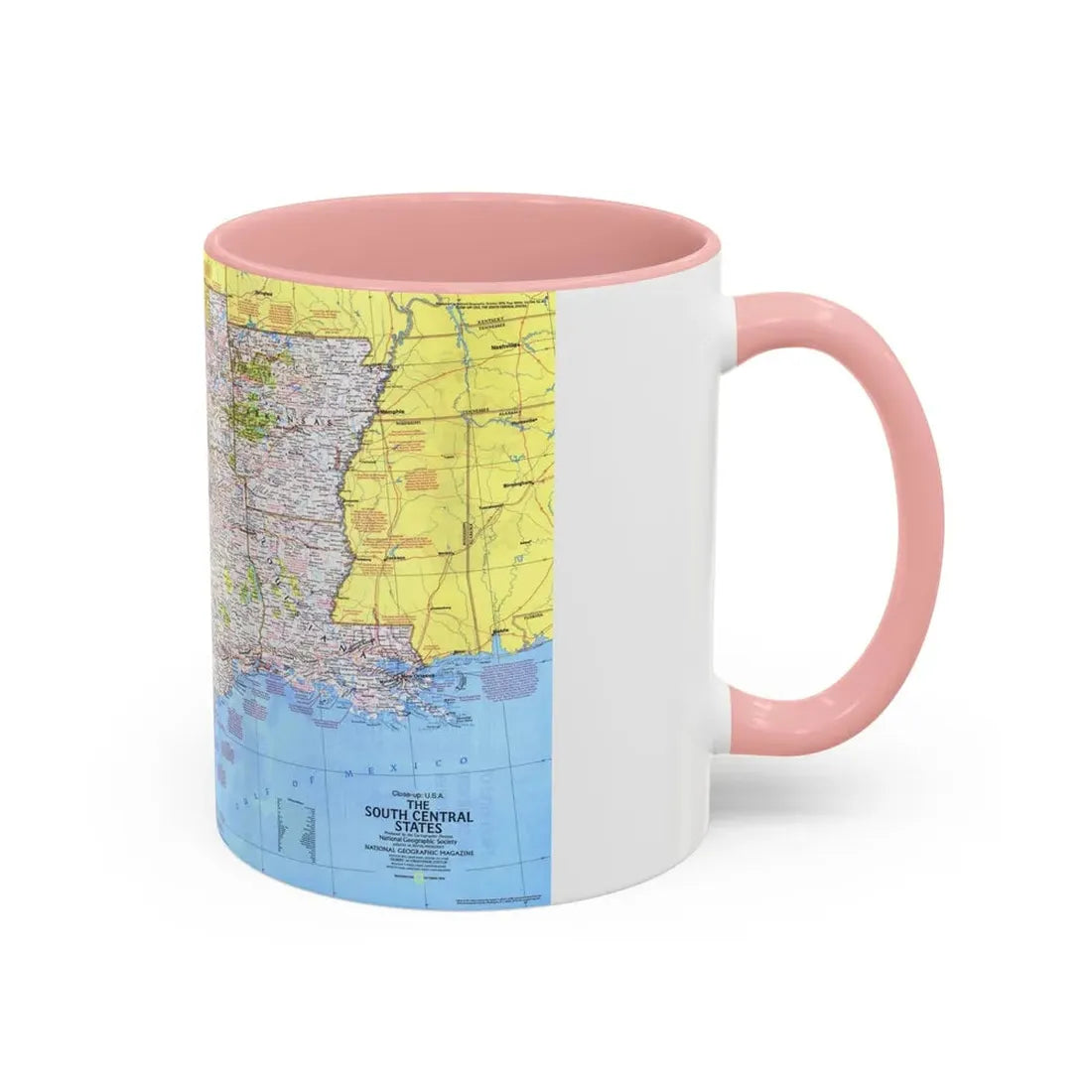 USA - South Central States 1 (1974) (Map) Accent Coffee Mug - Go Mug Yourself