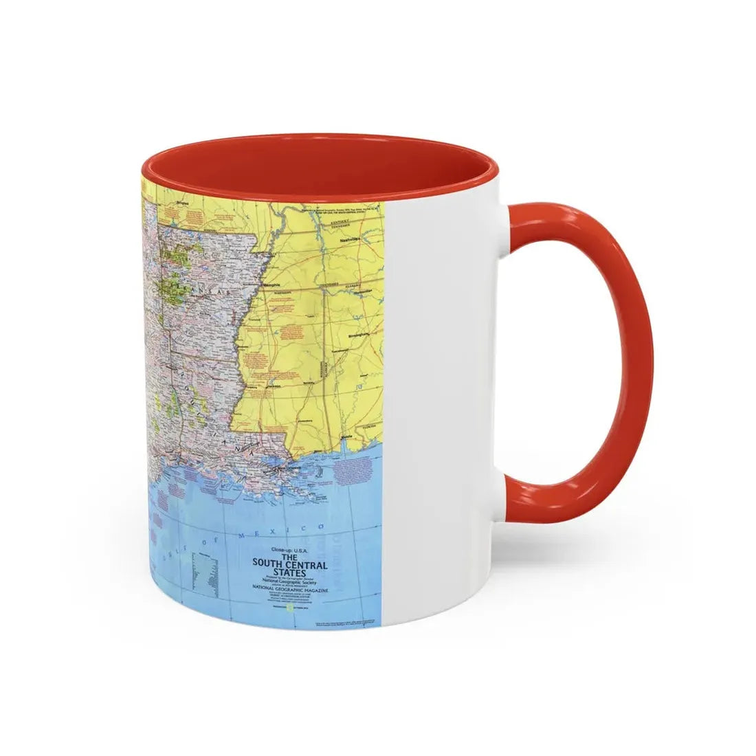 USA - South Central States 1 (1974) (Map) Accent Coffee Mug - Go Mug Yourself
