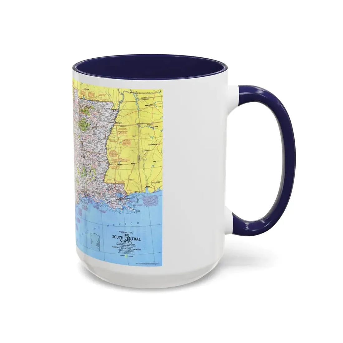 USA - South Central States 1 (1974) (Map) Accent Coffee Mug - Go Mug Yourself
