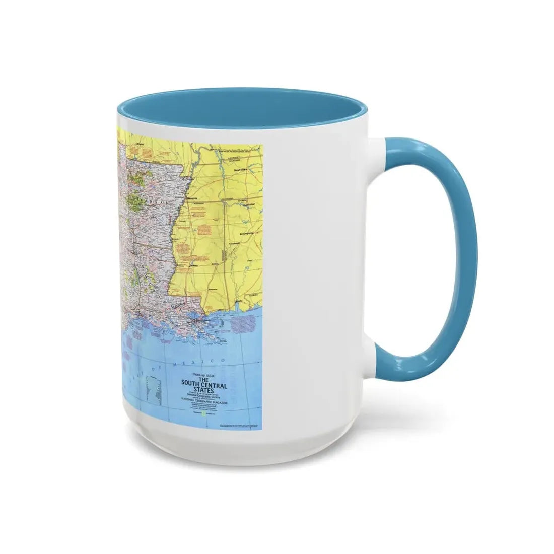 USA - South Central States 1 (1974) (Map) Accent Coffee Mug - Go Mug Yourself