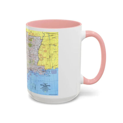 USA - South Central States 1 (1974) (Map) Accent Coffee Mug - Go Mug Yourself