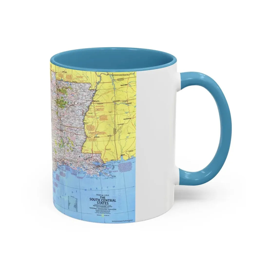 USA - South Central States 1 (1974) (Map) Accent Coffee Mug - Go Mug Yourself