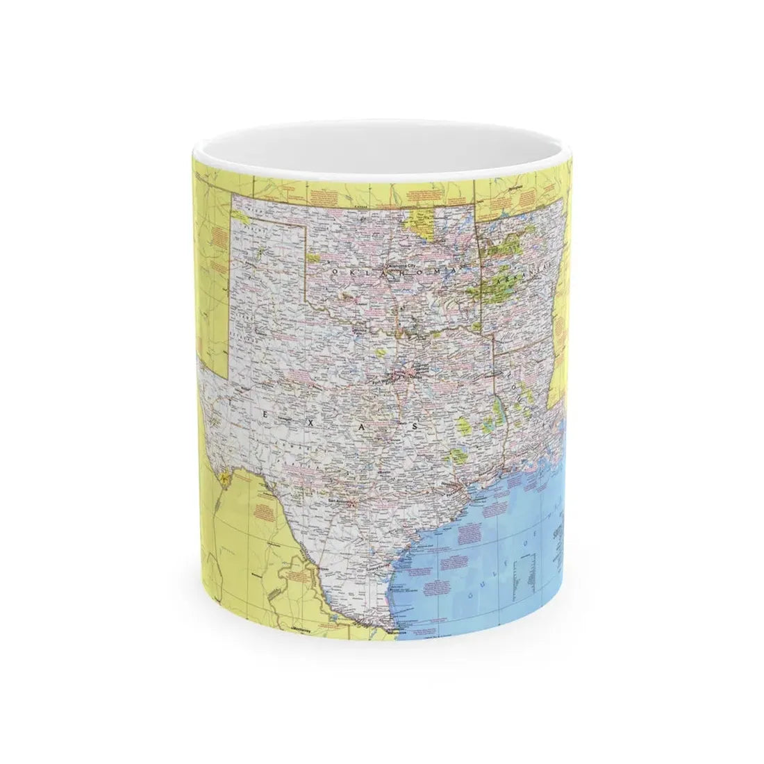 USA - South Central States 1 (1974) (Map) White Coffee Mug 11oz - Go Mug Yourself
