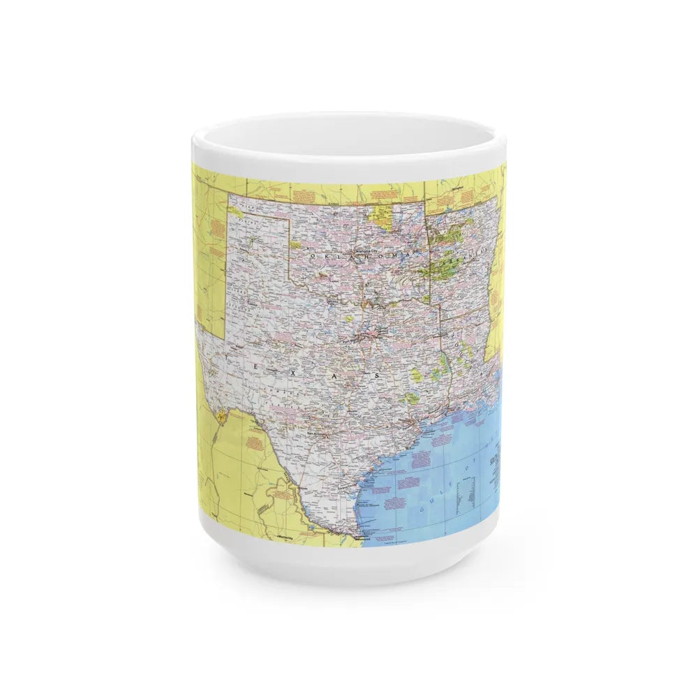 USA - South Central States 1 (1974) (Map) White Coffee Mug-15oz-Go Mug Yourself