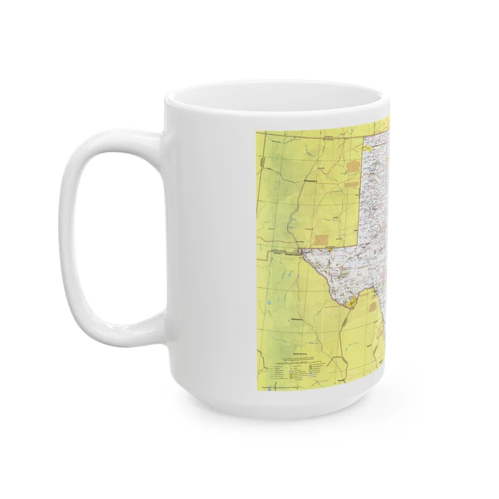 USA - South Central States 1 (1974) (Map) White Coffee Mug-Go Mug Yourself