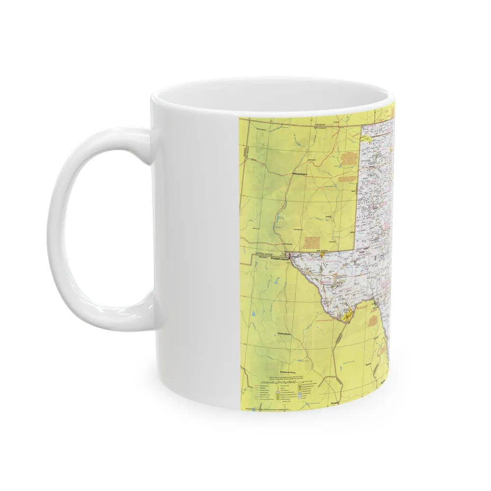 USA - South Central States 1 (1974) (Map) White Coffee Mug-Go Mug Yourself