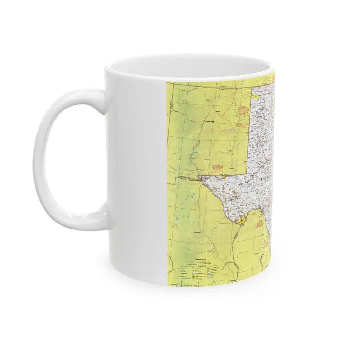 USA - South Central States 1 (1974) (Map) White Coffee Mug - Go Mug Yourself