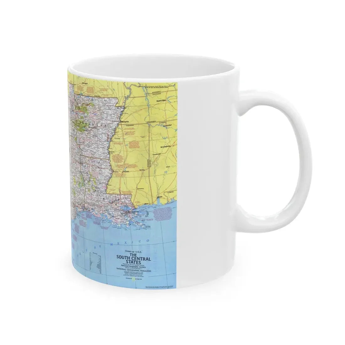 USA - South Central States 1 (1974) (Map) White Coffee Mug - Go Mug Yourself