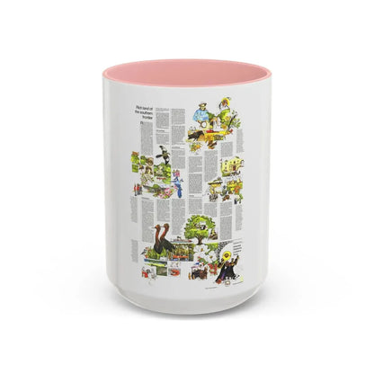 USA - South Central States 2 (1974) (Map) Accent Coffee Mug 15oz Pink - Go Mug Yourself