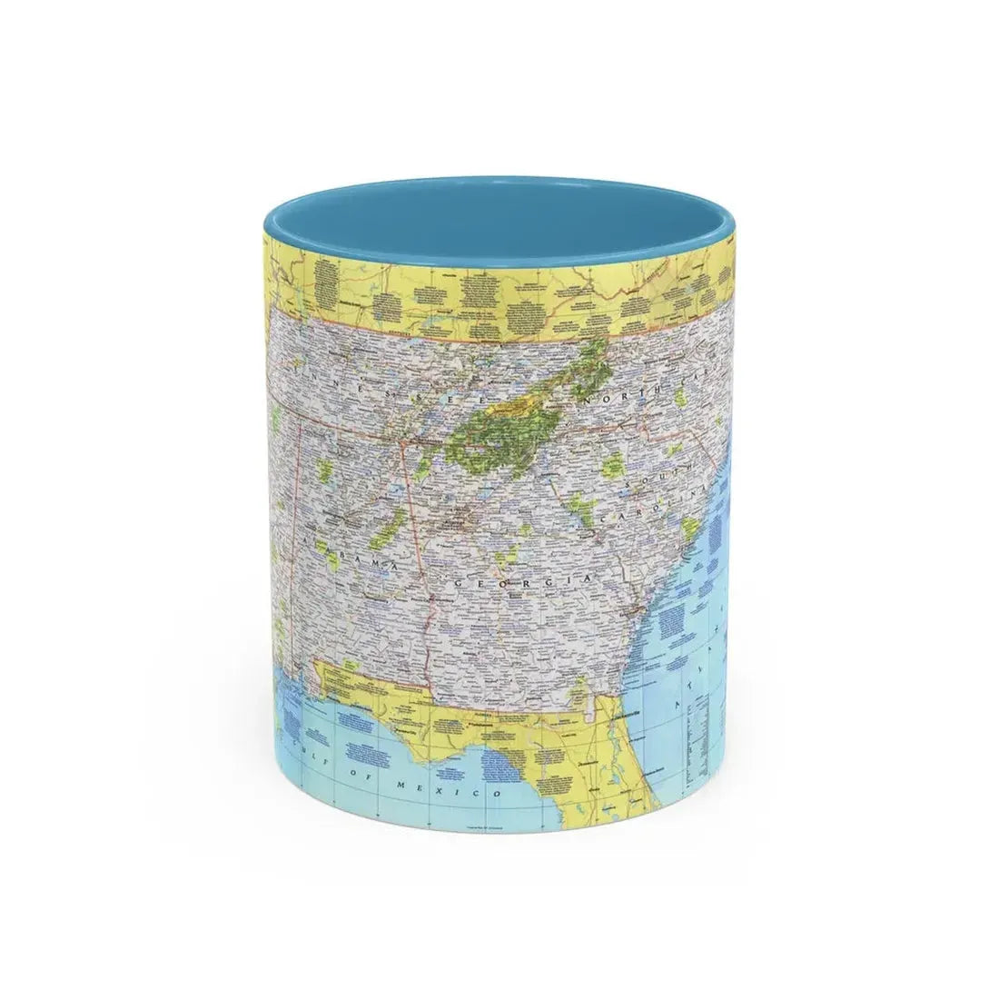 USA - Southeast 1 (1975) (Map) Accent Coffee Mug 11oz Light Blue - Go Mug Yourself