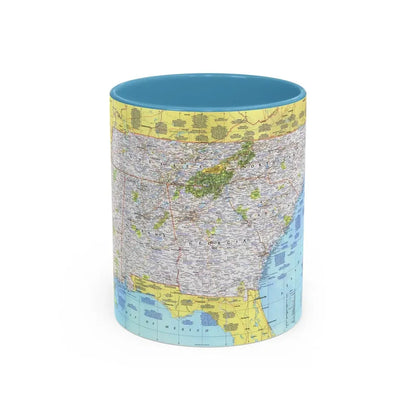 USA - Southeast 1 (1975) (Map) Accent Coffee Mug 11oz Light Blue - Go Mug Yourself
