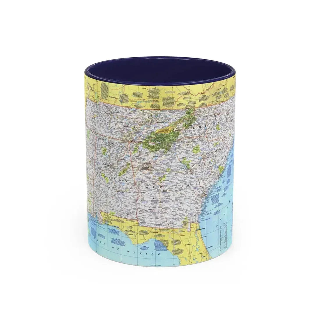 USA - Southeast 1 (1975) (Map) Accent Coffee Mug 11oz Navy - Go Mug Yourself
