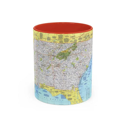 USA - Southeast 1 (1975) (Map) Accent Coffee Mug 11oz Red - Go Mug Yourself