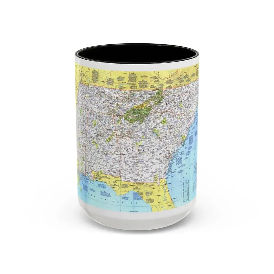 USA - Southeast 1 (1975) (Map) Accent Coffee Mug 15oz Black - Go Mug Yourself